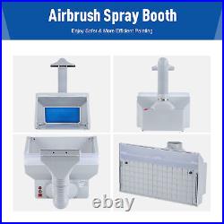 22x19x14 Hobby Airbrush Paint Spray Booth Portable Kit Exhaust Set w LED Light