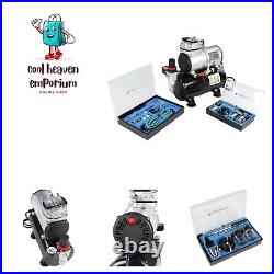Airbrush Kit With Compressor With 2 Basic Airbrushes for hobby, tattoo, graphi