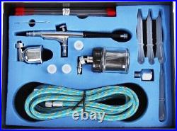 Airbrush Kit With Compressor With 2 Basic Airbrushes for hobby, tattoo, graphi