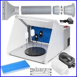 Airbrush Lighted Hobby Spray Booth Kit, Paint Booth with 3 LED Lights and 2 P