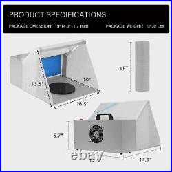 Airbrush Spray Booth Portable Hobby Paint Booth Kit with LED Lights Filter Hose