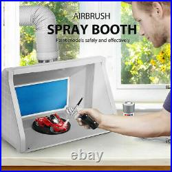 Airbrush Spray Booth Portable Hobby Paint Booth Kit with LED Lights Filter Hose
