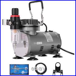 Combo Dual Action Airbrush Compressor Kit with Portable Hobby Paint Spray Booth