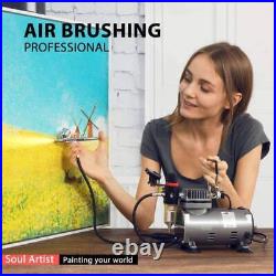 Dual Action Airbrush Compressor Kit with Spray Booth Portable Hobby Paint Booth
