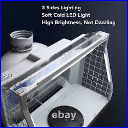 Hobby Airbrush Paint Booth Spray Kit with Odor Extractor with Exhaust Fans/Lights