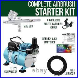 Master G23 Gravity Feed Airbrush Air Compressor System Kit, Hobby, Cake, Tattoo