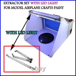 Portable Hobby Airbrush Spray Booth Exhaust Filter Extractor Set with LED Lig