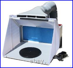 Portable Hobby Art Airbrush Paint Spray Booth Kit With Exhaust Filter & LED Light