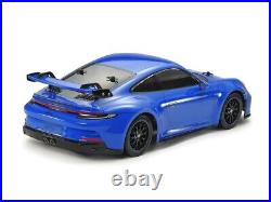 Tamiya 47496-60A 1/10 RC Porsche 911 GT3 (992) 4WD On Road Blue Painted Body Kit