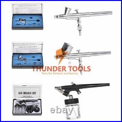 Thunder Tools Professional 3 Airbrush Kit With Air Compressor Hobby AirSpray Gun